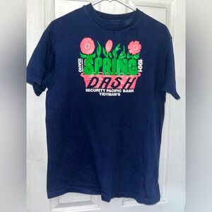 Vintage navy Graphic T-Shirt with Floral Design